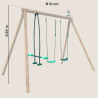 Pack 3 accessoires - 2 balançoire et 1 face à face pour portique H222 cm Dimensions