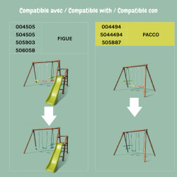 Pack Cocoon 3 accessoires - 2 balançoire et 1 face à face pour portique H195 cm_Compatibilité