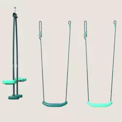 Pack 3 agrès 2 balançoires et 1 face à face pour portique rond H195 cm