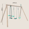 Pack Cocoon 3 accessoires - 2 balançoire et 1 face à face pour portique H195 cm_Dimensions