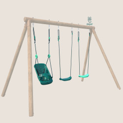 Pack Lilly 3 accessoires - 2 balançoire et 1siège bébé Lilly pour portique H195 cm - Agrès sur portique