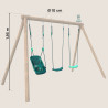 Pack Lilly 3 accessoires - 2 balançoire et 1siège bébé Lilly pour portique H195 cm - Dimensions portique