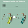 Pack Cocoon 4 accessoires - 2 balançoires - 1 face à face et 1 toboggan pour portique H195 cm Photo compatibilité