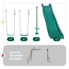 Pack Cocoon 4 accessoires - 2 balançoires - 1 face à face et 1 toboggan pour portique H195 cm Photo pack