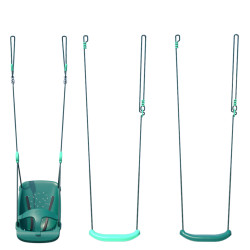 Pack Lilly 2 - 3 accessoires - 2 balançoires et 1 siège bébé Lilly pour portique H222 cm - Packshot 02
