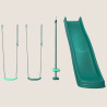 Pack 4 accessoires - 2 balançoires - 1 face à face et 1 toboggan pour portique H222 cm - Photo couverture