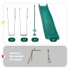 Pack 4 accessoires - 2 balançoires - 1 face à face et 1 toboggan pour portique H222 cm -Composition pack