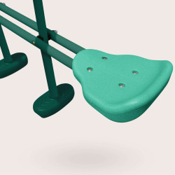 Portique en bois avec plateforme 3 agrès et toboggan - Violette - Zoom vis-à-vis