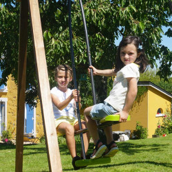 Balançoire vis-à-vis deux enfants en métal - Agrès pour portiques bois à poutres carrées 2m24 - Pour 2 enfants de 3 à 12 ans, 70