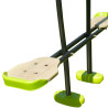 Balançoire face à face pour enfant – 2,24m - Zoom sur assise et repose-pieds