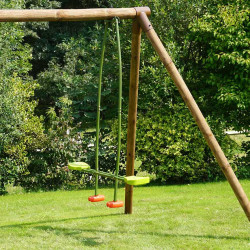 Balançoire vis-à-vis deux enfants en métal - Agrès pour portiques en bois 2m22 - Photo d'ambiance de l'agrès