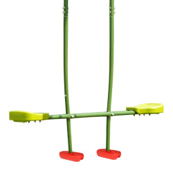 Balançoire vis-à-vis deux enfants en métal - Agrès pour portiques en bois 2m22 - Zoom structure en métal face-à-face