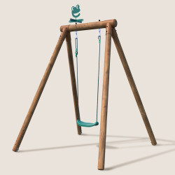 Petit portique en bois 1 agrès balançoire - Hanna - Vue 3/4 droite