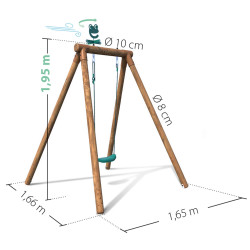 Petit portique en bois 1 agrès balançoire - Hanna