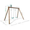 Portique en bois traité 2 agrès - Alizee - Dimensions