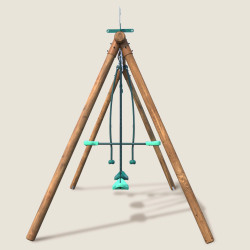 Portique en bois enfant 3 agrès balançoires et vis à vis - Pacco