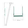 Trapèze en métal (agrès) - vert foncé - Soulet - Portique et balançoire 1m95 à 2m50 - Dimensions