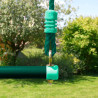 Trapèze en métal (agrès) - vert foncé - Soulet - Portique et balançoire 1m95 à 2m50 - Zoom attache trapèze et corde