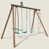 Grand portique en bois pour enfant 4 agrès - Gabin - Vue 3/4 gauche