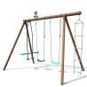 Grand portique en bois pour enfant 4 agrès - Gabin - Vue 3/4 - Fond blanc