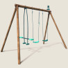 Portique balançoire en bois avec face-à-face et 2 balançoires – Polo - Vue 3/4 droite