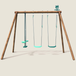 Portique en bois avec face-à-face et 2 balançoires – Polo - Vue dos