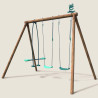 Portique en bois avec face-à-face et 2 balançoires – Polo - Vue 3/4 droite