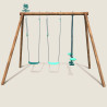 Portique en bois avec face-à-face et 2 balançoires – Polo - Vue de face