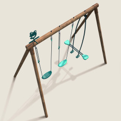 Portique en bois avec face-à-face et 2 balançoires – Polo - Vue de dessus