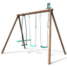 Portique en bois avec face-à-face et 2 balançoires – Polo - Vue 3/4 droite