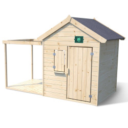 Cabane en bois avec pergola et plancher pour enfants Epicerie - Jardipolys - Packshot