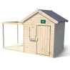 Cabane en bois avec pergola et plancher pour enfants Epicerie - Jardipolys - Packshot