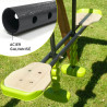 Portique balançoire avec toboggan en bois traité carré, Objectif Nature 3 agrès - Trèfle
