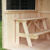 Cabane en bois pour enfant avec table - Jazz - Zoom banc ambiance