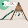 Portique en bois traité multi-activités Ankara – avec toboggan, balançoires, tipi, siège bébé et agrès bateau