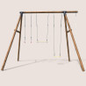 Portique en bois traité classe 4 - pour adolescents(3,25m)- 4 agrès - GALDAR - Vue de face