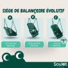 Siège balançoire évolutif agrès pour portique balançoire - Instructions pour changer les positions du bébé - Coque amovible