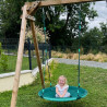 Balançoire ronde nid d'oiseau vert 100 x 100 x 180 cm - 1 enfant - Usage familial en extérieur
