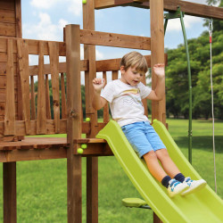 Aire de jeux pour enfant maisonnette avec portique - COTTAGE - Zoom toboggan