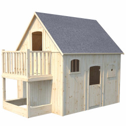 Cabane en bois haute sur pilotis pour enfant - Duplex - Vue 3/4 droite