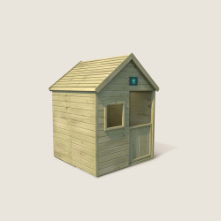 Cabane maisonnette en bois traité avec plancher et portillon pour enfant - Marina - Vue d'ensemble
