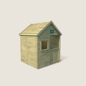 Cabane maisonnette en bois traité avec plancher et portillon pour enfant - Marina - Vue d'ensemble