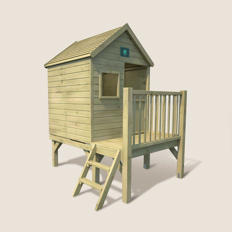 Cabane en bois traité sur pilotis pour enfant - Winny - Vue de 3/4