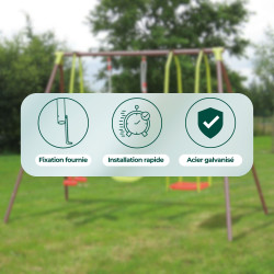 Portique balançoire en métal 3 agrès avec face à face MALO - plus produit