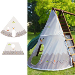 Station de jeux en bois avec portique, tipi et toboggan - Camélia - Tipi cabane indien