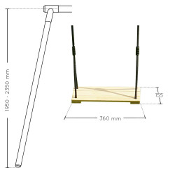 Balançoire en bois – 1,95m à 2,35m - Dimensions