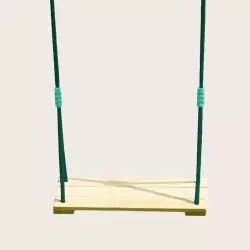 Balançoire en bois une place et cordes vertes – Agrès pour portiques 1m95 à 2m35