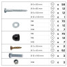 Visserie complète pour le montage d'une balançoire à poutres carrées Soulet