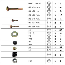 Kit pour balancelle avec assises, dossiers, repose pieds et visserie - Pièces détachées