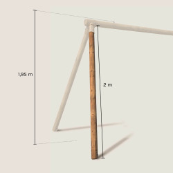 Rondin pour piètement de portique Soulet  non percé L200 cm – Pièce détachée en bois traité